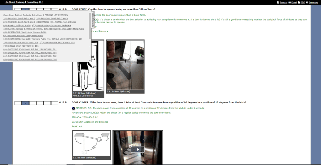 Life Quest ADA Self-Evaluation Report example